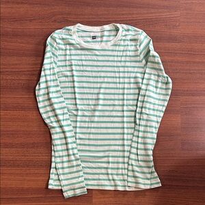 GAP Mint and White Striped Tee